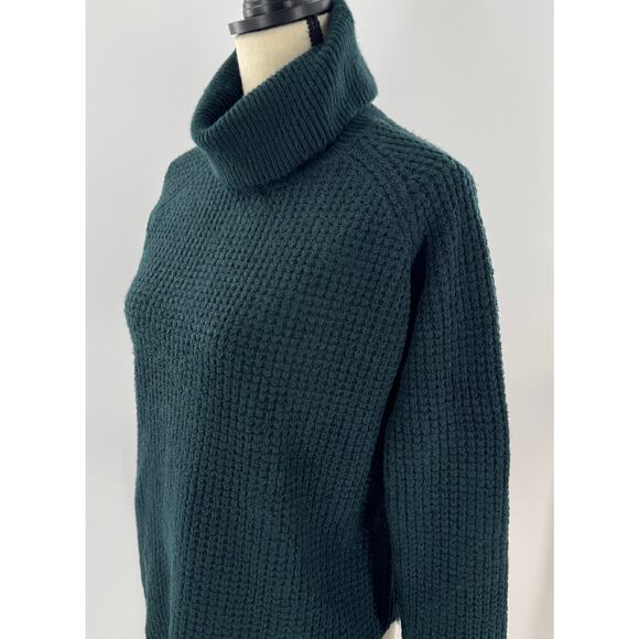 Kuhl Womens Sienna Teal Green Cowl Turtleneck Sweater Medium - Picture 2 of 8